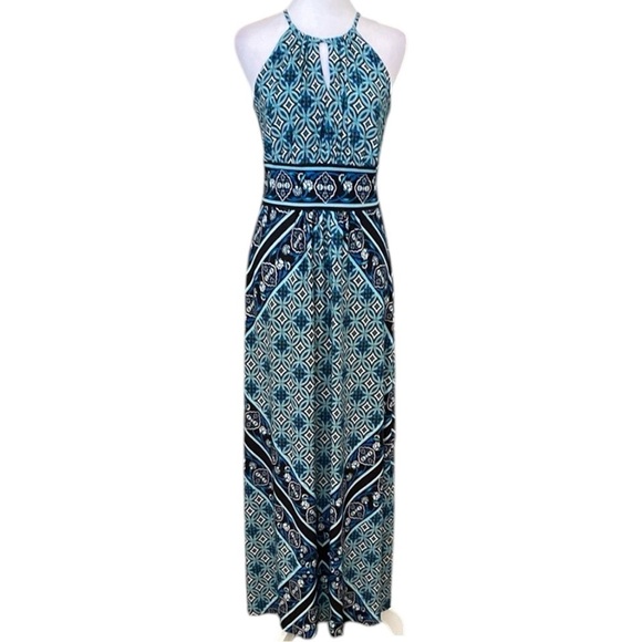Dressbarn Blue Halter Maxi Sundress Dress size 6 - Picture 1 of 10